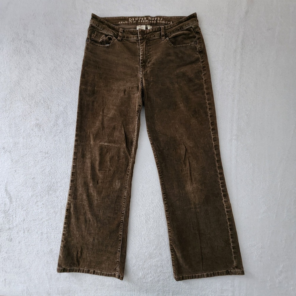 Brown Corduroy Pants Womens 12 Wide Leg Earthy Retro Grandpa Grunge W32 L29 Gorp